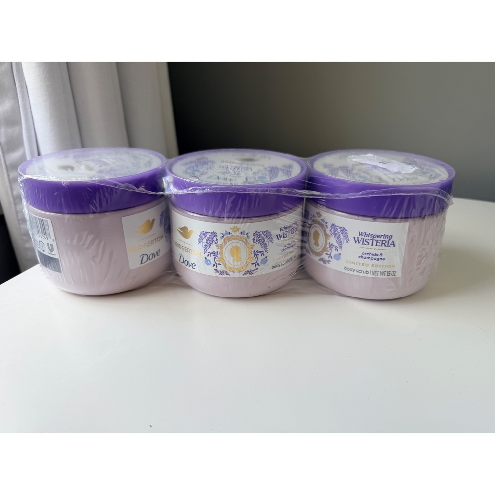 Dove Body Scrub Bridgerton 3-Pack‎ 45oz Whispering Wisteria Orchids NEW